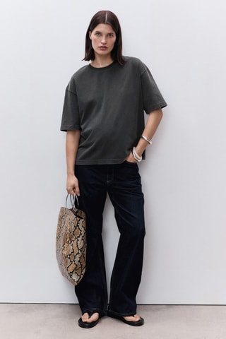T-shirt coton oversize grossesse - Gris
