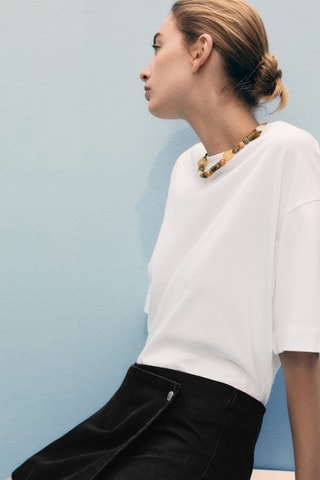 Jupe short en jean croisée - Noir