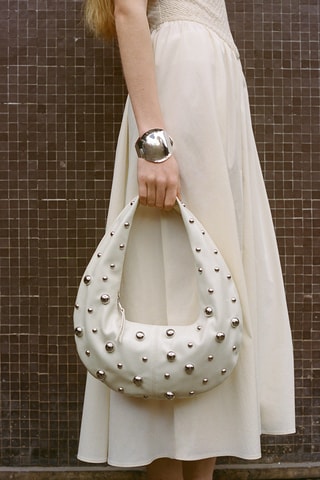Sac porté épaule clouté - Blanc