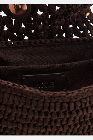 Mini sac bandoulière en fibre naturelle - Marron