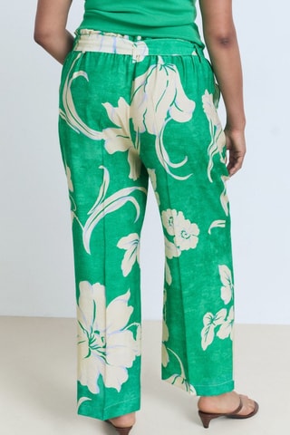 Pantalon imprimé ceinture - Vert
