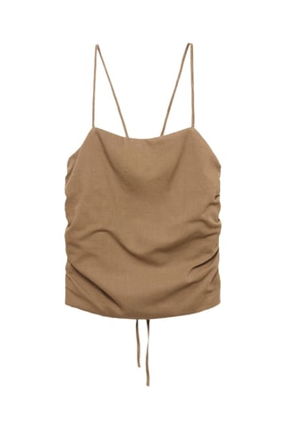 Top drapé dos croisé - Beige