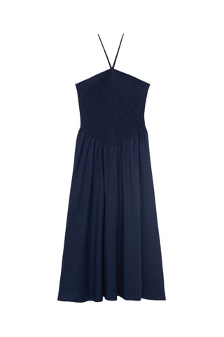 Robe à emmanchures américaines combinée - Bleu