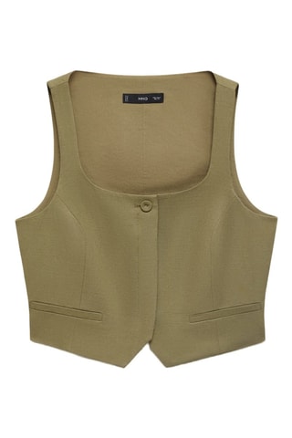 Gilet de costume lin mélangé - Kaki