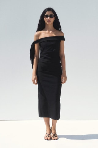 Robe bustier détail nœud - Noir