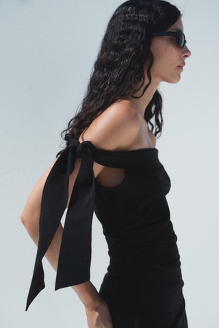 Robe bustier détail nœud - Noir