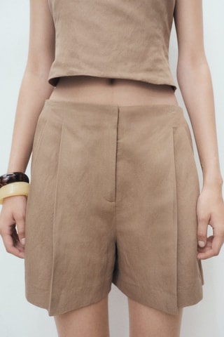 Bermuda costume en lin - Marron