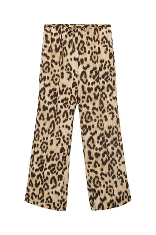 Pantalon droit léopard - Beige