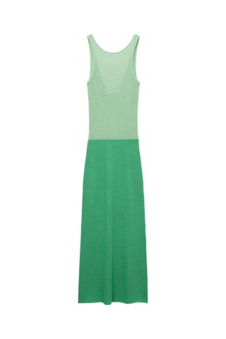 Robe longue en crochet bicolore - Vert
