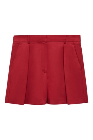 Bermuda de costume lin mélangé - Rouge