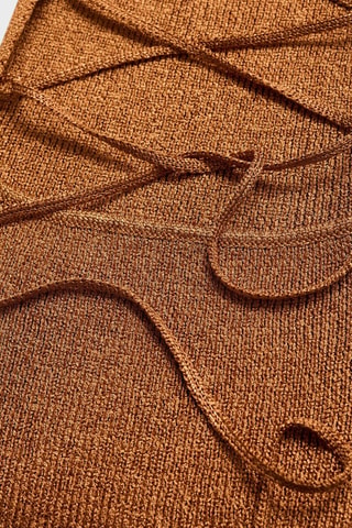 Robe Lurex dos croisé - Orange