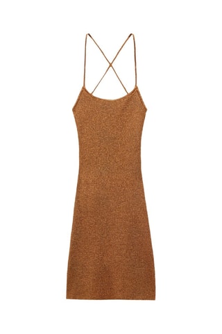 Robe Lurex dos croisé - Orange