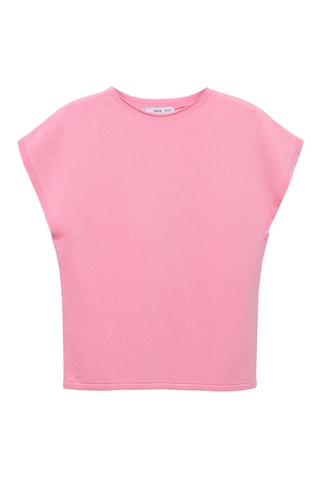 Pull-over maille fine manches courtes - Rose clair