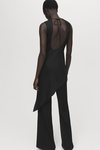 Top satiné asymétrique - Noir