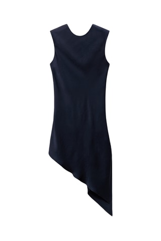 Top satiné asymétrique - Bleu marine
