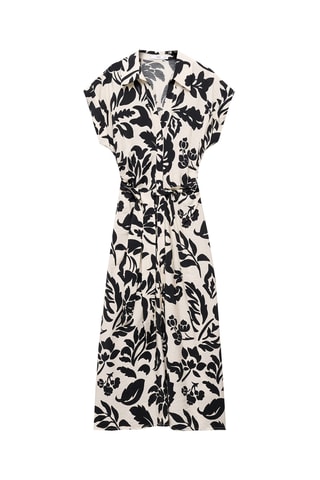 Robe chemisier imprimé floral - Blanc