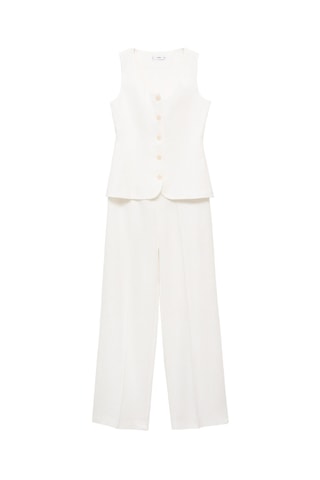 Combinaison en lin style tailleur - Blanc