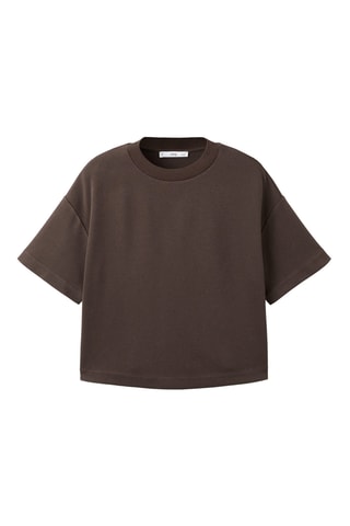 T-shirt coton manches courtes - Marron