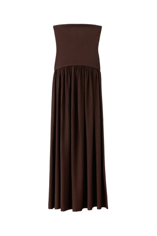 Robe bustier combinée - Marron
