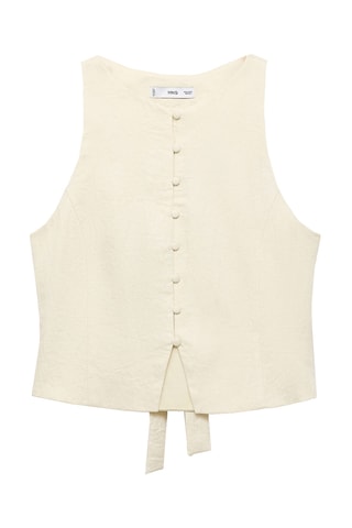 Gilet nœud au dos - Beige
