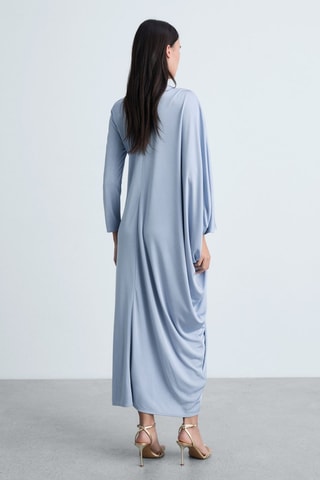 Robe asymétrique drapée - Bleu