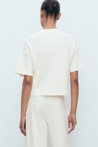 T-shirt coton manches courtes - Écru