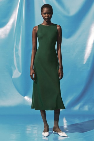 Robe midi dos nu - Vert