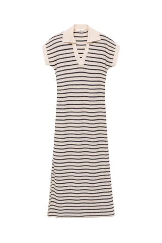 Robe longue maille rayures - Bleu