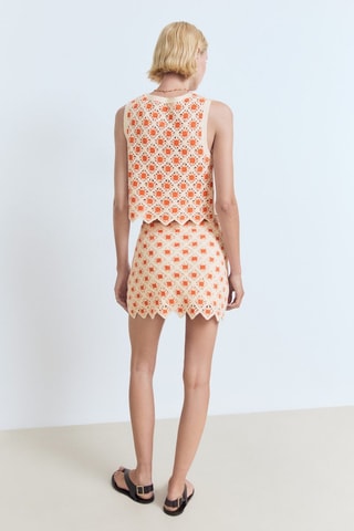 Top crochet nœuds - Orange