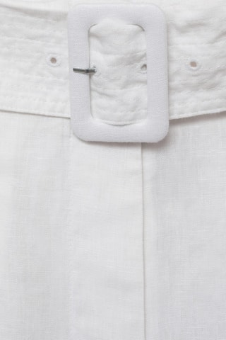 Bermuda lin ceinture - Blanc