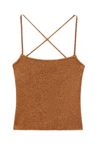 Top maille lurex dos croisé - Orange