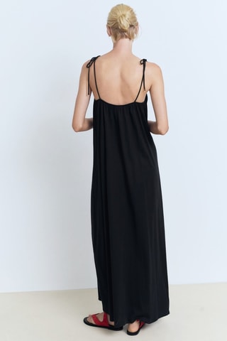 Robe coton nœuds - Noir