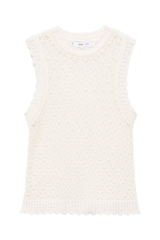 Top maille ajourée - Blanc