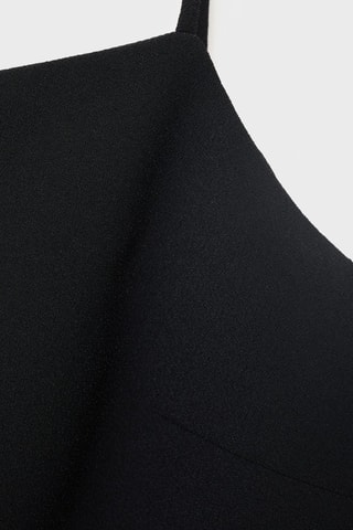 Top crop boutons - Noir