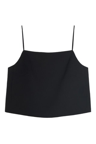 Top crop boutons - Noir