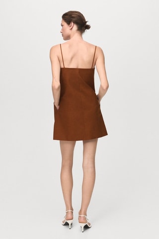 Robe col avec nœud - Marron
