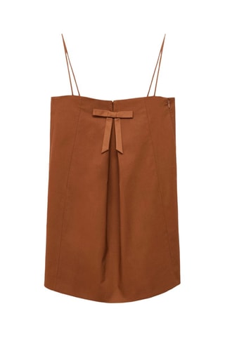 Robe col avec nœud - Marron