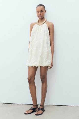 Robe à emmanchures américaines ballon - Blanc