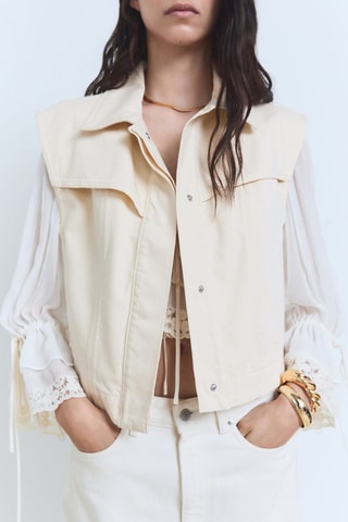Gilet effet denim - Blanc