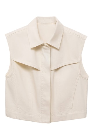 Gilet effet denim - Blanc