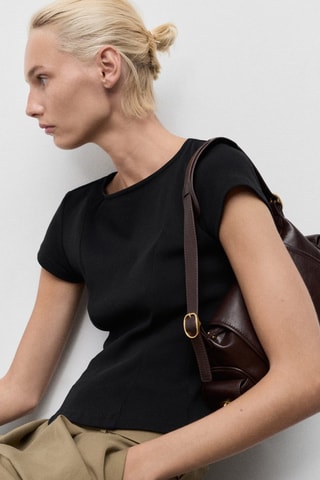 T-shirt coton évasé - Noir