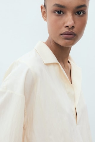 Chemise crop bouffante - Beige