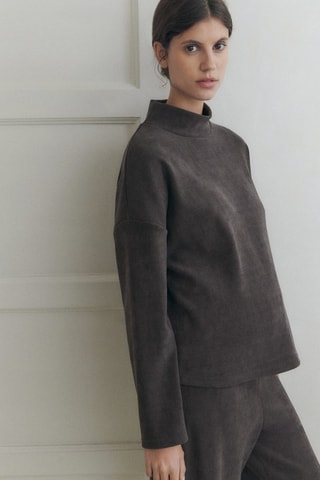 Sweat-shirt en velours côtelé prémaman - Gris