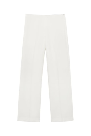 Pantalon de costume droit taille haute - Blanc