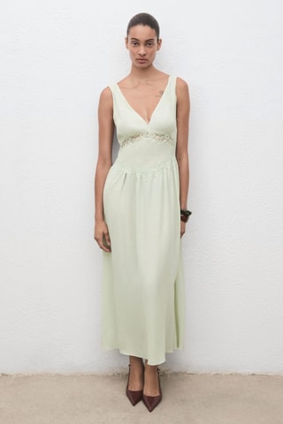 Robe lingerie en dentelle - Vert
