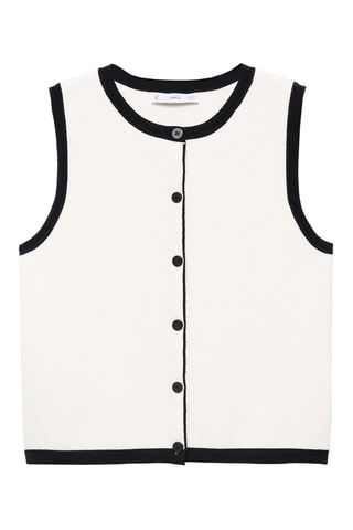 Gilet maille contraste - Écru