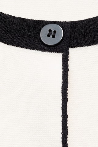 Gilet maille contraste - Écru