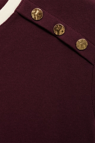 T-shirt coton boutons - Bordeaux