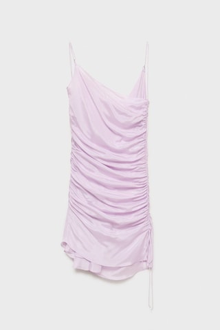 Robe froncée finition satinée - Violet