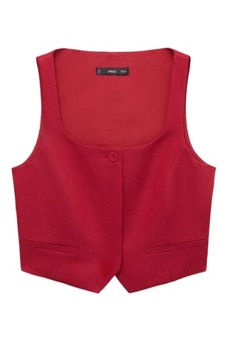 Gilet de costume lin mélangé - Rouge